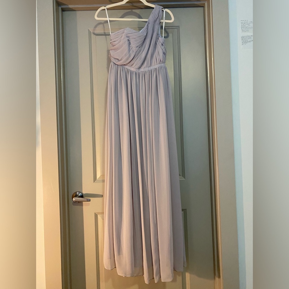 Bari Jay Bridesmaid’s Dress One Shoulder Grey Size 2